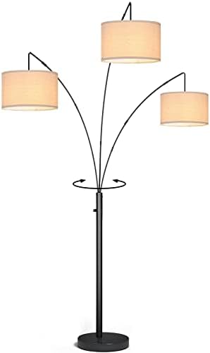 קשת מנורות רצפה לסלון, מודרני שחור רצפת מנורת גבוה עומד מנורות, רב-זרוע טרילאג קמור רצפת מנורת עבור שינה טרקלין
