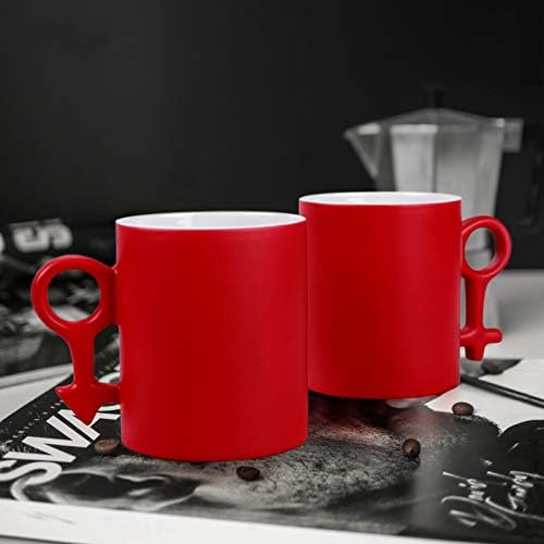 אמא דוב משובץ חום שינוי ספל קסם קפה כוס קרמיקה תה כוס אישית זוג מתנה עבור משרד בית 11 עוז שחור / אדום