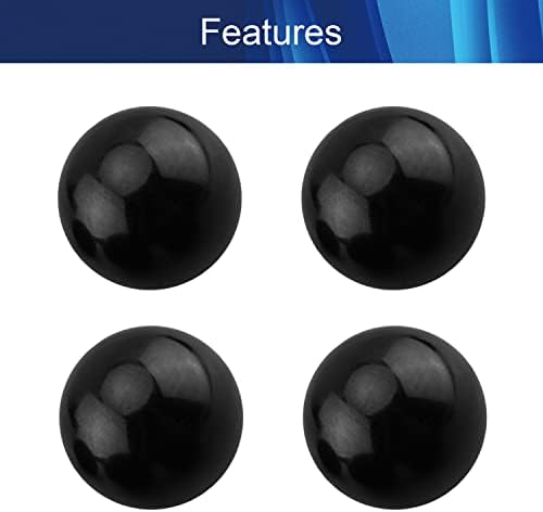 Bettomshin 8 יחידות כפתור כדור תרמוסט M8 חוט נקבה ידית ביקליטית 30 ממ/1.18 ידית כדורית חלקה שפה שחורה