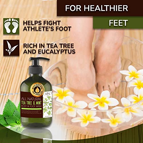 תה עץ שמן גוף לשטוף עם מנטה ותה עץ שמן רגל לספוג-ספורטאים רגל טיפול-עוזר רגל ריח-אקזמה
