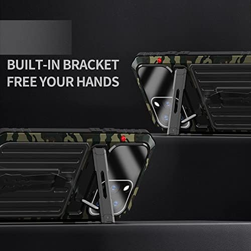 Yongkestore תואם לאייפון 14 Pro Max Metal Case Clip Belt Clip Clip Clip WTIH מגן מסך מובנה מגן צבאי מחוספס גוף