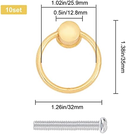 Gorgecraft 10 יחידות טבעת זהב משיכות מושכות טבעת ארונות ידיות טיפה ידיות חור יחיד משיכות מושכות לארון
