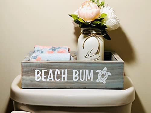 קופסת עיצוב אמבטיה של חוף סומטו - 2 צדדים מצחיקים רקמת עץ ימי מחזיק נייר טואלט בית חווה כפרי אחסון