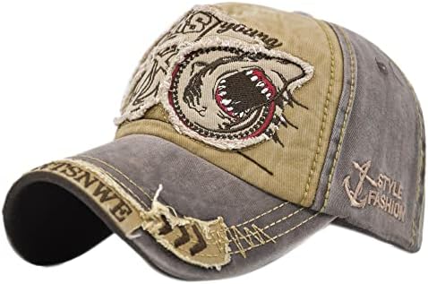 יולונג בציר בייסבול כובע ג ' ינס רקום כריש נהג משאית כובע רטרו בלוי קצה כובע קש כותנה חיצוני כובע יוניסקס
