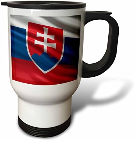 דגל 3 של סלובקיה מנופף בספל נסיעות הרוח, 14 אונקיה, נירוסטה
