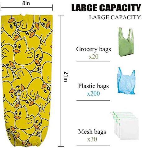 חמוד פלסטיק תיק מחזיק, צהוב קריקטורה ברווז, מכולת שקיות מתקן, קניות תיק ארגונית, מתנות עבור מטבח דקור