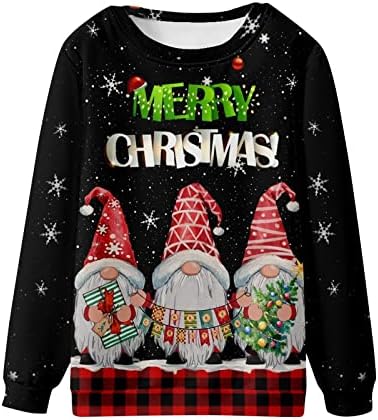 נשים מכוערות חג המולד סווטשירט 3 ד דיגיטלי מודפס מצחיק חולצה ארוך שרוול סוודר סוודר חולצה