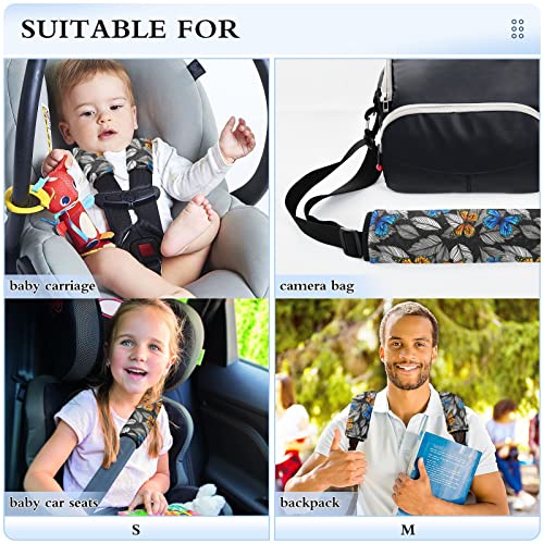 עלים כיסויי רצועת מושב לרכב פרפר לילדים לתינוקות 2 יח 'רצועות מושב רכב רפידות כרית כרית כרית מגן מגן