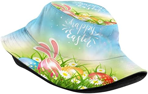 ארנב פסחא וביצים כובע דלי כובעי נסיעה אריזית חוף כובע שמש כובע דיג שוליים לנשים בנות גברים בנים
