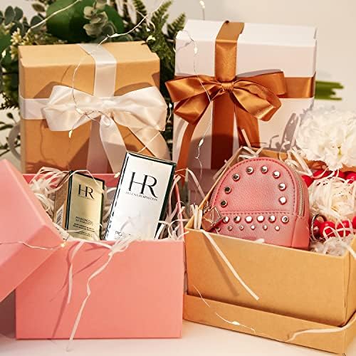 בנגנקס קופסא מתנה ורודה קופסאות מתנה קטנות עם מכסים למתנות 4 חבילות קופסאות מתנה קינון יוקרתיות