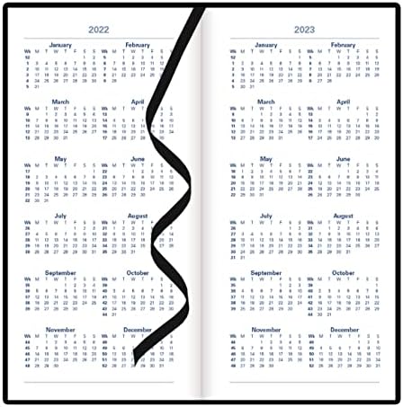 Letts Verona Weekly מתכנן, 12 חודשים, ינואר עד דצמבר 2022, שבוע לצפייה, 6.625 x 3.25, שחור