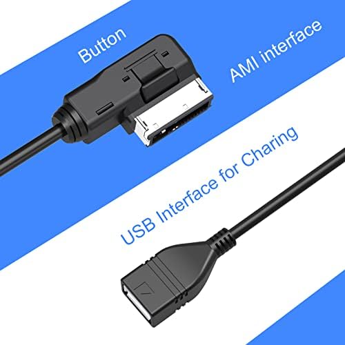 Chelink AMI MMI כבל USB לממשק מוזיקת ​​AUDI AUDIO, AMI MMI ל- USB AUX כבלים מתאם מוסיקה חיבור התקן אחסון