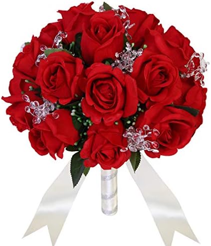 זר חתונה של Aivanart Crystal Silk Silk Wedal Weddal זר שושבינה שושבינה מחזיקה פרחים מזויפים מלאכותיים