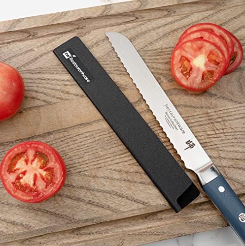 סנסאי כלי מסעדה 10 על שרוול סכין 1.5 אינץ', 1 מגן סכינים ללא מגן-מתאים לסכין לחם, בטנת לבד, מגן להב
