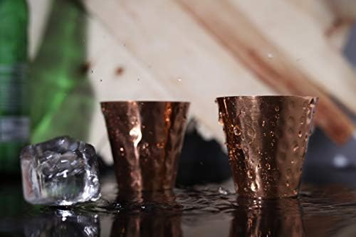 כוסות שוט נחושת של גוקראפט-זכוכית פרד מוסקבה-כוסות שוט טקילה / וודקה 2 אונקיות-אידיאליות למסיבות ומתנות