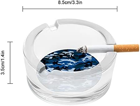 הסוואה כחולה הסוואה מאפרה סיגריות וסיגרים מחזיק מגש אפר, מארז עגול עגול מקורה עיצוב חיצוני