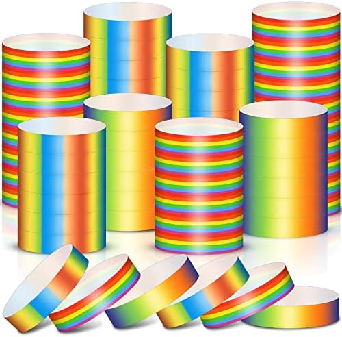 600 יחידות גאווה קשת צמידים נייר צמידים עמיד למים נייר צמידים נייר צמידי צמידים אירוע צמידים לילדים מבוגרים