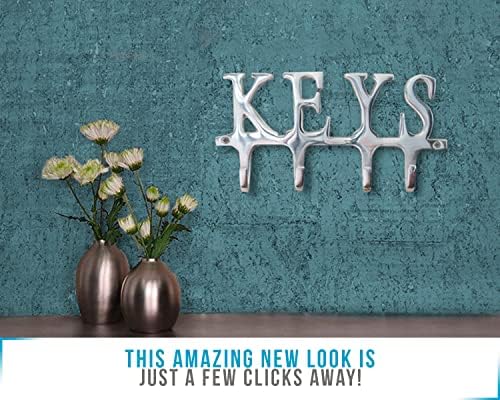 מחזיק מפתחות לקיר מפתחות בית חווה דקורטיבי כפרי קיר רכוב מחזיק מפתחות - 4 ווי מפתחות-מתלה מפתחות וינטג 'ביתי לכניסה