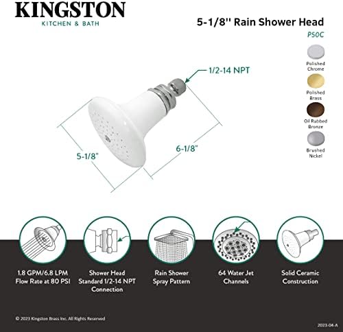 פליז קינגסטון P50orb מעצב Trimscape ראש מקלחת קרמיקה ויקטוריאני, ברונזה שפשפת שמן