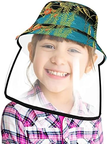 כובע מגן למבוגרים עם מגן פנים, כובע דייג כובע אנטי שמש, עלי דקל ג'ונגל מקאו