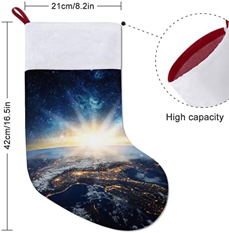 חלל גלקסי אדמה אדום חג המולד של חג המולד של חג המולד קישוטי הבית לקש עץ חג המולד גרביים תלויים