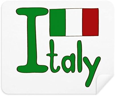 איטליה לאומי דגל ירוק דפוס ניקוי בד מסך מנקה 2 יחידות זמש בד