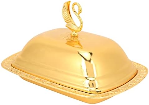זהב פירות מגש, נירוסטה אירופאי סגנון ממתקי צלחת עם מכסה עבור מאפים חטיפים לחתונה מטבח המפלגה דקור