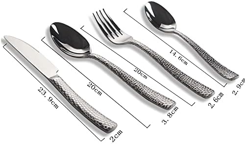 סכום סט, נירוסטה ארוחת ערב סט, 4 כולל סכין / מזלג / קינוח מזלג / כפית / כפית אלגנטי כלי שולחן עבור יומי
