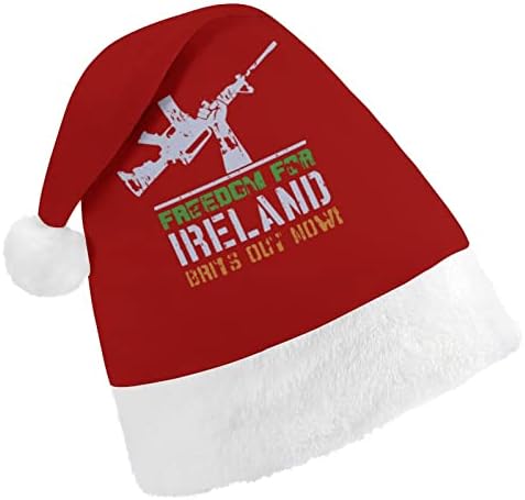 חופש עבור אירלנד קטיפה חג המולד כובע שובב ונחמד סנטה כובעי עם קטיפה ברים ונוחות אוניית חג המולד קישוט