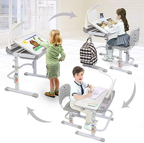 סט שולחן וכיסא לילדים, עיצוב ארגונומי פונקציונלי שולחן לימוד לילדים, שולחן כתיבה לבית הספר ניתן
