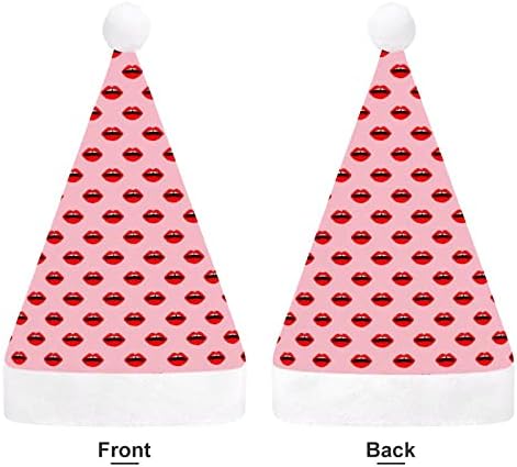 שפות אדום שפתון חג המולד כובע סנטה כובע מצחיק חג המולד כובעי חג מסיבת כובעי עבור נשים / גברים