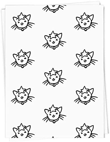 5 על 1 'כוכב חתול' אריזת מתנה / גליונות נייר עטיפה