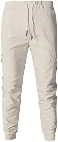 מכנסי מטען של Jorasa Mens Plus Plus גודל מכנסי טרנינג רזה משוררת מכנסי עבודות מותניים אלסטיים מכנסי טיול