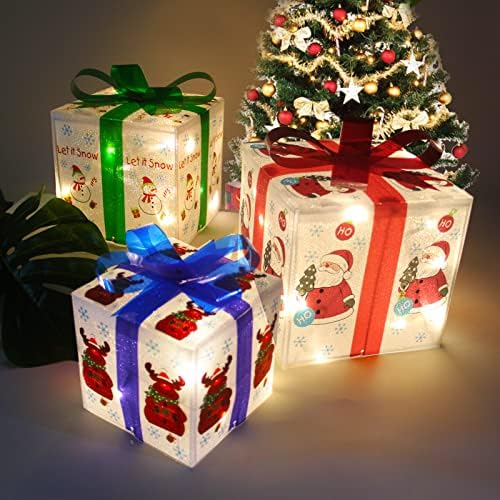 Phreewill חג המולד קופסאות מתנה מוארות