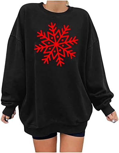 FLEKMANART נשים מכוערות חולצות חג מולד סווטשירטים 3D מודפסים שרוול ארוך צמרות מזדמנים סוודר חג המולד מכוער סוודר