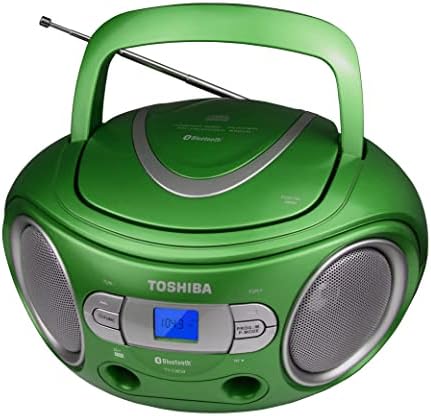 Toshiba TY-CWS9 CD נייד CD Bluetooth Boombox עם קלט סטריאו AM/FM ו- AUX, Metallic Green