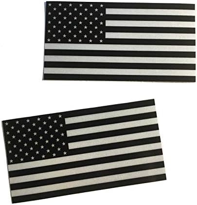 2 חבילה - שחור ארהב יצר 3 מ 'רפלקטיבית אמריקאית אמריקאית ארהב מדבקת דגל פטריוטי עמיד ארהב מדבקה