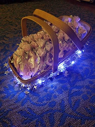 Honbay 2 גלילי זרי טינסל כוכבים נוצצים עם חוט לעץ חג המולד, בית, חתונה, יום הולדת, מסיבה, קישוט חגיגי