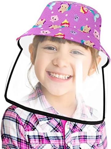 כובע מגן למבוגרים עם מגן פנים, כובע דייג כובע אנטי שמש, מצויר תמנון חיה תמנון ים צדפות צב