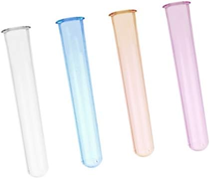 מיכלי זכוכית המוטון מכולה ברורה 4 יחידות צינורות בדיקת פלסטיק קוקטייל מבחן טבעת צינורות משקה זריקות