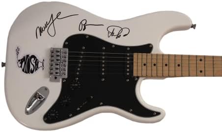 להקת פיש חתמה על חתימה בגודל מלא גיטרה חשמלית עם ג'יימס ספנס ג'סא מכתב האותנטיות - חתום על ידי טריי