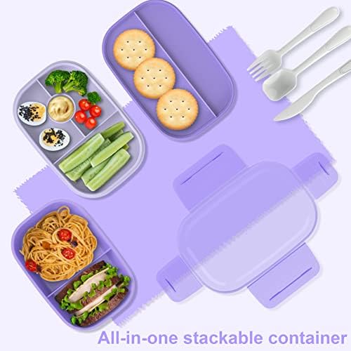 קופסת ארוחת צהריים למבוגרים של JBGoyon® Bento Box, מיכל ארוחת צהריים של 64oz לערימה לילדים, עיצוב מודרני בסגנון