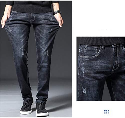 מכנסי ג'ינס נמתחים של Andongnywell מכנסי ג'ינס נמתחים גבר דקיקים מכנסיים מתאימים מכנסיים ארוכים