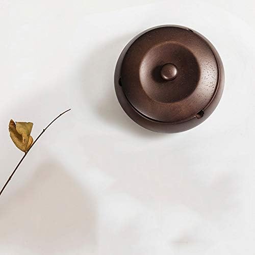 MXiaoxia עץ מלא מאפרה רטרו סיני משרד בית שולחן קפה שולחן קפה אישיות יצירתית עם כיסוי