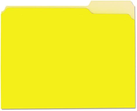 אוניברסלי 12304 ממוחזר פנים קובץ תיקיות, 1/3 לחתוך למעלה כרטיסייה, מכתב, צהוב,100 / תיבה